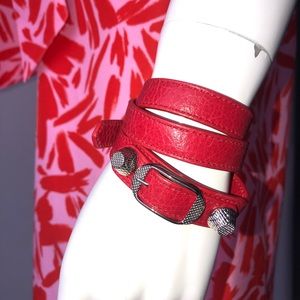 Balenciaga Red wrap bracelet